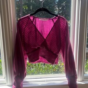 Astr Magenta Wrap Top- Never worn